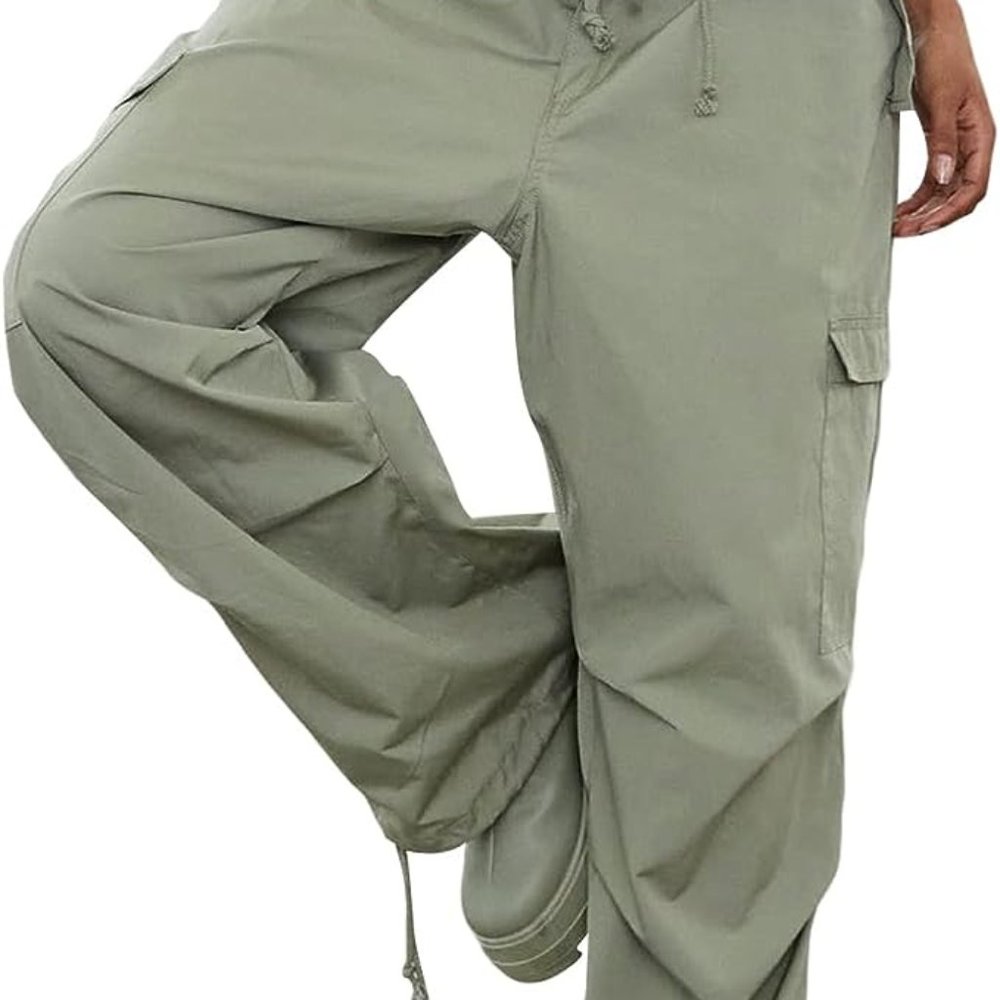 NWT Amazon Baggy Cargo Wide Legs Pants High Waist
